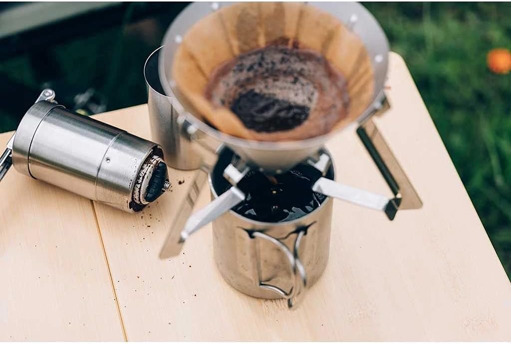 Snow Peak Field Barista Coffee Grinder, Stainless Steel, Manual, Adjustable Ceramic Burr, Durable, Portable, Camping