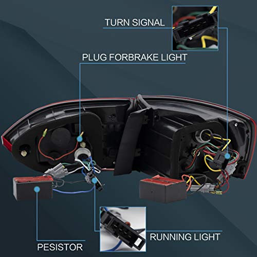 VLAND Headlights and LED Taillights Assembly Fit for V J 2011-2014, Demon Eyes/Red - Thumbnail 7
