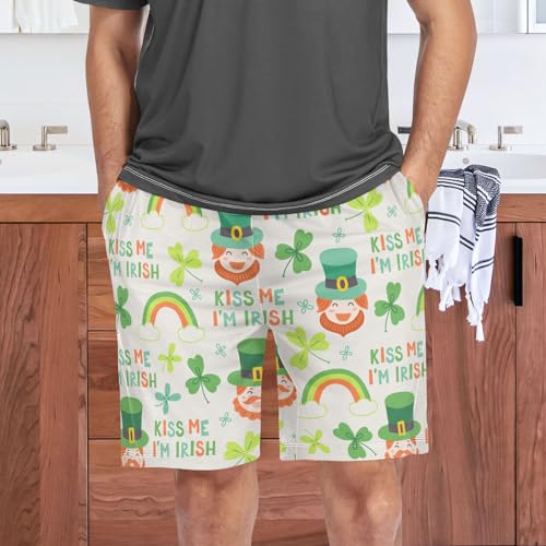 CHIFIGNO Calções de dormir masculinos, calças de pijama leves para homem, calças de pijama com bolso