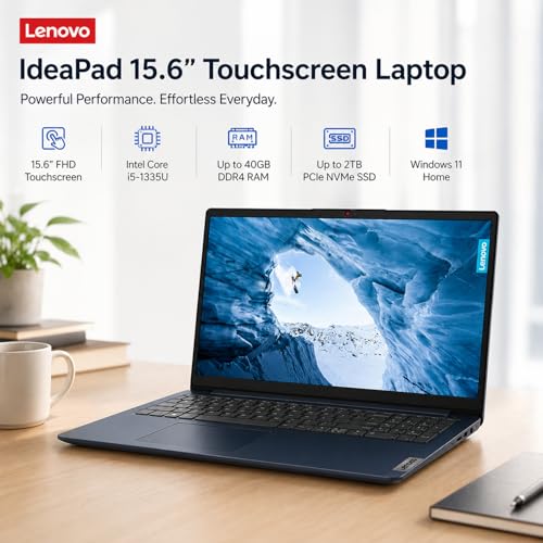 Image of Lenovo New Released IdeaPad 15.6 inch FHD Touchscreen Laptop(2026-2027 Premium Edition), Intel Core i5-1335U(Outperforms i7-1255U), 16GB RAM, 256GB PCIe, 14.5-Hour Battery Life, Win 11 with MS 365 for Web
