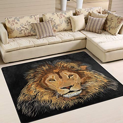 MNSRUU Area Rug Asiatic Lion Entry Carpet Nursery Rugs for Living Room Bedroom Patio Rug 63"x48" Clearance