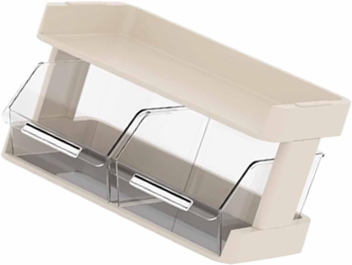 Plastic Coffee Pod Holder with Lid and Dividers, Clear Coffee Capsule Storage Organizer for Desktop, Counter, Coffee Bar Accessories Basket for K Cups, Tea Bags, Creamer, Sugar