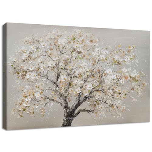 Marco de Madera Cuadro Modernos Cerezos en flor Árbol Lienzo Cuadros Decorativos Lienzo Pintura Cuadros Decoracion Salon Comedor Dormitorio Cocina Baño Oficina Decoracion Pared Salon 30x40cm