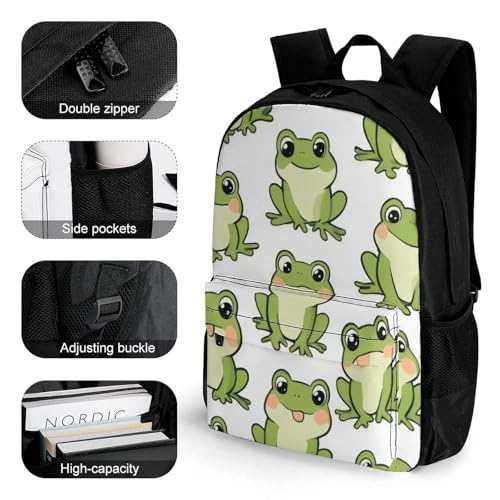 Supdreamc Cute Frog Daypack Backpack Polyester Anti-Theft Multipurpose Bookbag Big Capacity Travel Hiking & Camping Rucksack With Smooth Zippers3