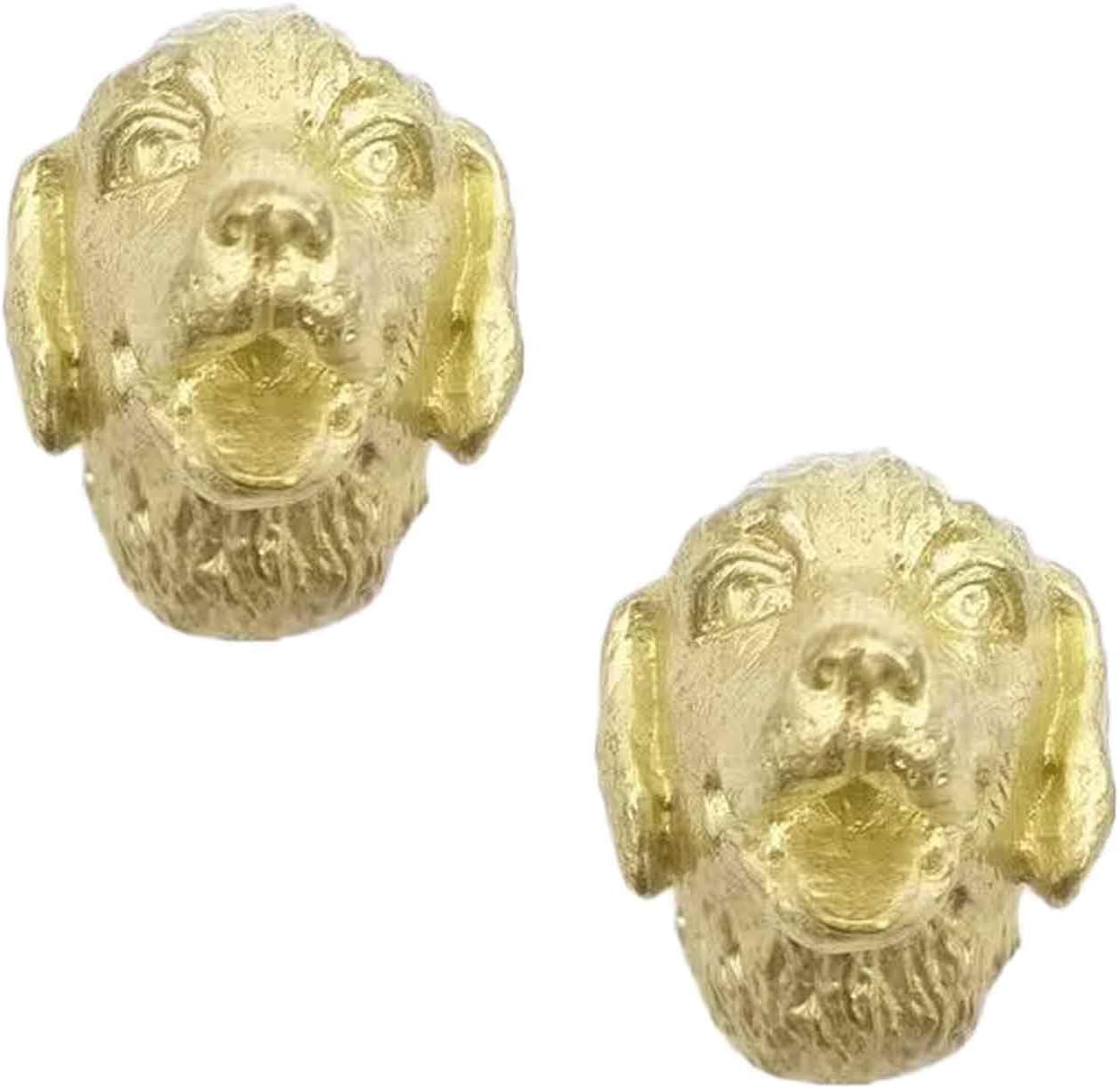 2 Pcs Solid Brass Golden Retriever Knobs Animal Handle Unique Cabinet Knobs Gold Cabinet Knobs Drawer Knobs Dresser Knobs for Door Drawer Cupboard Closet Bathroom, Dining Room