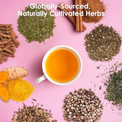 UBEEKOO Hormone Balance Tea for Women, Organic Herbal Tea with Red Raspberry Leaf, Tulsi, Spearmint, Nettle for PMS & PCOS Supplements, Caffeine-Free Female Hormone Loose Leaf Tea, 30 Tea Bags
