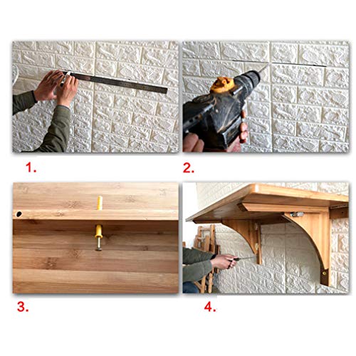 Table murale pliante en bambou massif, bureau informatique rabattable 60 cm - 7