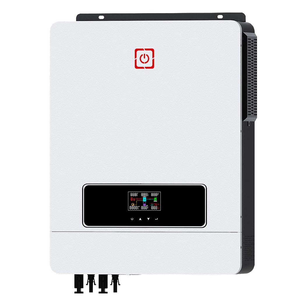 10.2KW On/Off grid Solar Hybrid Inverter Built-in 160A Charge Controller PV Max 500V Input DC48V to AC230V Pure Sine Wave Inverter for Home Energy Storage RV Shed Off-Grid System