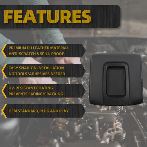 image for Dasbecan Center Console Lid Compatible with 2014-2018 Chevy Chevrolet 