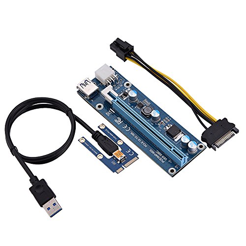 VBESTLIFE Mini PCI-E do PCI Express16x 6 Pin Extender Riser Adapter z kablem zasilającym SATA do laptopa wyodrębnianie zewnętrznych kart graficznych