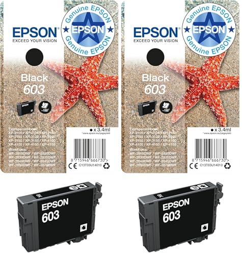 Epson Singlepack Black 603 Ink, Rendement Standard (Lot de 2)
