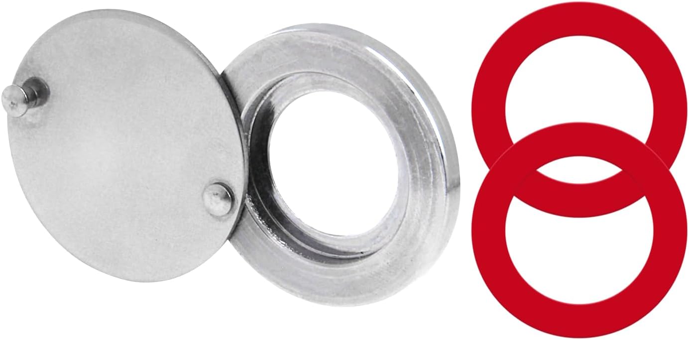Door Viewer Peephole Cover, Chrome Silver Home Security Protector with Convenient Self-Adhesive Mounting Tools (Large Size)