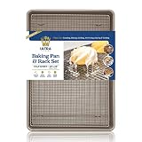 Ultra Cuisine Wire Rack Baking Sheet Pan Set - Half Sheet Pan Set with 100% Stainless Wire Rack...