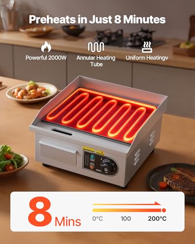 Plancha pro 2000W plaque fonte 8mm VEVOR – Image 3