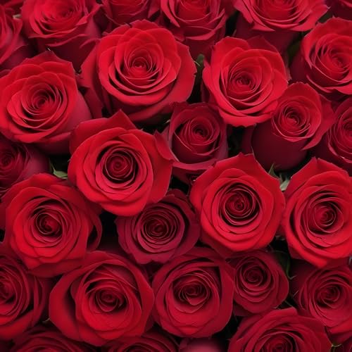 100 Red Roses | Bulk Roses by Arabella Bouquets | Real Fresh Flowers for Delivery, Gift for Birthday Women, Congratulations, Anniversary, Thank You, Mother's Day