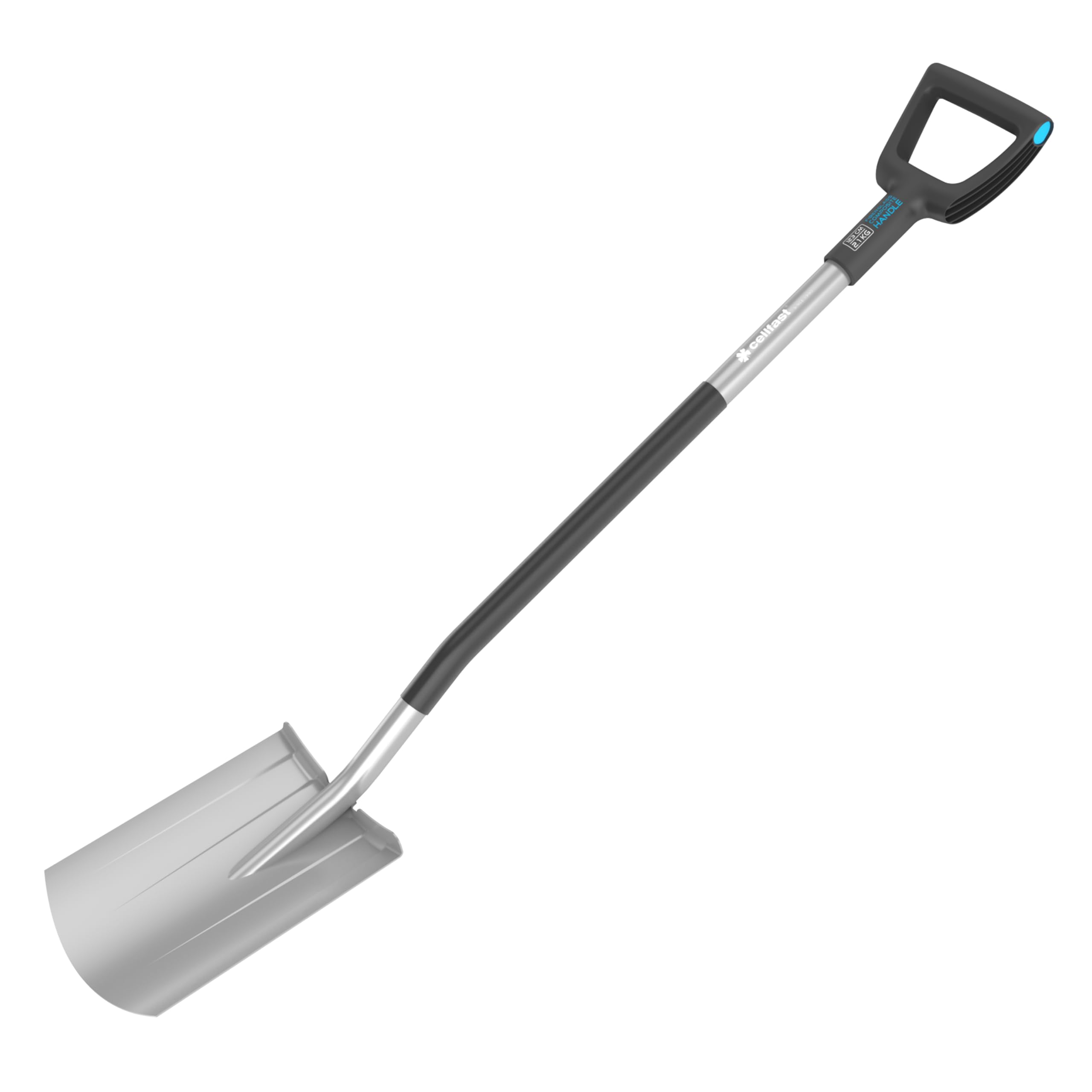 Cellfast Gärtnerspaten (rund) ENERGO™ [1230 mm] zur Arbeit im harten Boden, erlaubt einfaches und sicheres Ausgraben, Einpflanzen, Griffs bietet einen sicheren und bequemen Handgriff, 40-001
