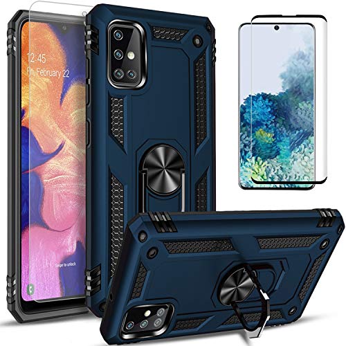 Galaxy S20 Case, Samsung Galaxy S20 Case, [NOT FIT S20 FE / S20 Plus / S20 Ultra] With [Tempered Glass Screen Protector Included] STARSHOP Military Grade 12 ft Shockproof Ring Kickstand Cover- Blue