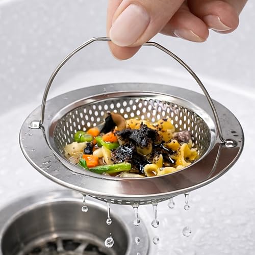 MINISMUS Abflusssieb Küchenspüle Sieb für Spülbecken Spülbecken Sieb mit Griff Spülbeckensieb Edelstahl Spüle 810.5 cm