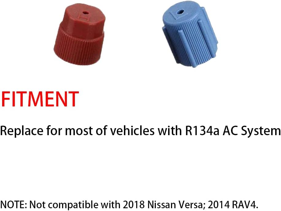10Pcs/Set R134a Cap A/C Cap 13mm & 16mm Air Conditioning Service AC System Charging Port Caps Low Side and High Side (5 Red High & 5 Blue Low)
