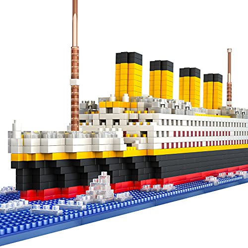 SEASUN Titanic Ship Micro Mini Building Blocks Set, 1860pcs 3D Titanic Model Building Set Micro Mini Blocks, DIY Bricks Toys Gift for Adults and Kids Age 14+