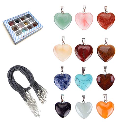 tpocean corazón collar de piedra de curación Chakra piedras de cristal para...