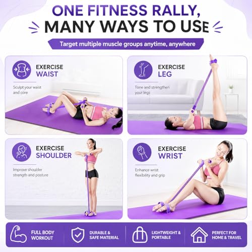 Image of Pull Reducer Training Bands Natural Rubber 4 Tubes Body Pedal Exerciser Yoga Crossfit Exercise, Arm Exercise, Body Building Training Men and Women (Multicolor) D1