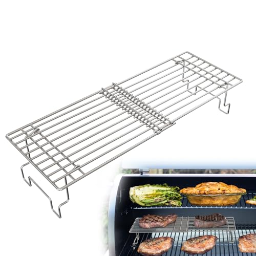 Image of Universal Griddle Warming Rack for Pit Boss Traeger Wood Pellet Smoker Grill, Adjustable Warming Rack for Weber Blackstone and More Tabletop Flat Rack