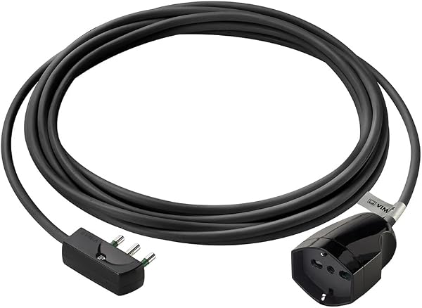 Vimar 0P32381.B Cavo prolunga lineare 3 metri, 3G1, spina piatta salvaspazio 2P+T 16 A 250 V Spa17, Bianco, 3m - 4