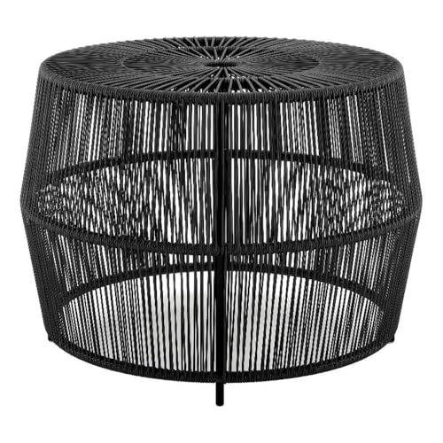 Furniture of America Muse & Lounge Co. Meja Wicker/Rattan Round Outdoor Coffee Table in Black