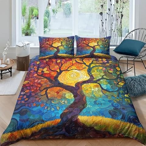 TNFHSOFT Housse De Couette Arbre de Vie Cover