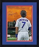 Framed Dansby Swanson Chicago Cubs Autographed 8" x 10" Standing Under Sunset Photograph - Autographed MLB Photos