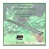 aquarium leuchtbalken selber bauen 2 x LED-Leuchtbalken nach Auswahl mit LED-PINs (6500K) inkl.Trafo und 4 x flexible Halter (Füße)