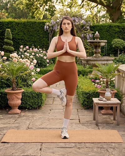 Image of URBAN ADVENTURE High Waist Cotton Cycling Shorts for Women - Stretchable Active Wear for Workout, Running & Yoga