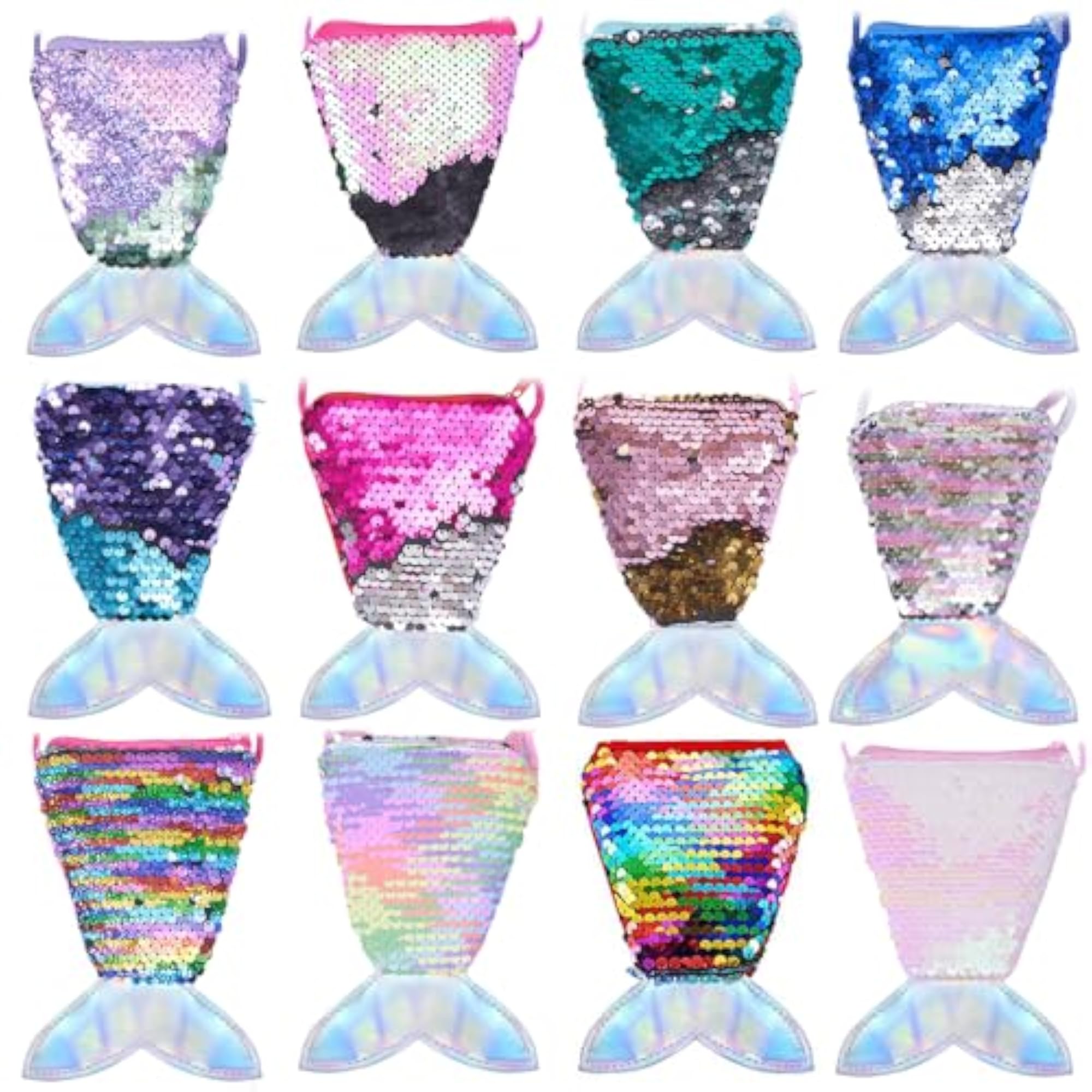 12Pcs Mermaid Tail Coin Purse Set for Girls