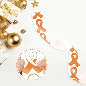 Orange Ribbon Stickers 300PCS Leukemia Awareness Products for Leukemia Kidney Multiple Sclerosis Ms Adhd Uterine Cancer Awareness Orange Ribbon Kidney Cancer Awareness Products for Fundraising Support
