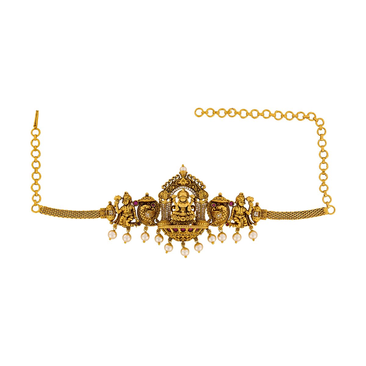 kushal's Fashion Jewellery Ruby Gold Plated Antique Bajuband Armlet with Adjustable Chain for Women | Bridal, Bridesmaid & Occasion Wear - 465214-picture-21