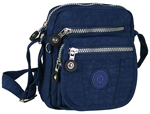 Jennifer Jones Handtasche / Schultertasche / UmhAngetasche klein, Blau, S