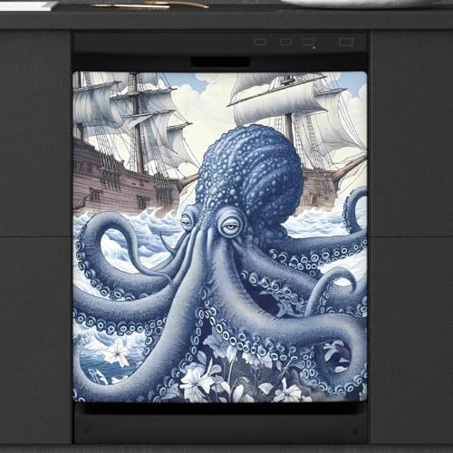 Cubierta magnética para lavavajillas de pulpo Mexpekil fundas de imán cocina 53x66 cm