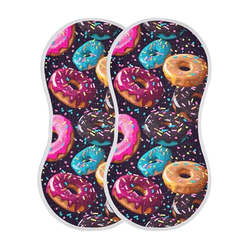 xigua Donuts Baby Burp Cloths for Newborn Boys and Girls 1 Pack, Soft & Absorbent Cotton Baby Burp Cloth, Baby Washcloths, Newborn Towel, Burp Rags2