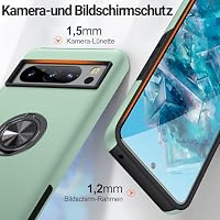 AOUIA für Google Pixel 8 Pro Hülle mit 360° Drehbarer Ring Ständer, Militärischer Stoßschutz Pixel 8 Pro Hülle Handyhülle für Google Pixel 8 pro, Alpengrün – Ansicht 6