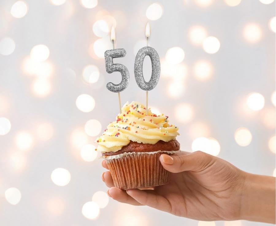 Glitter Candle Number 5 Black (Unscented)