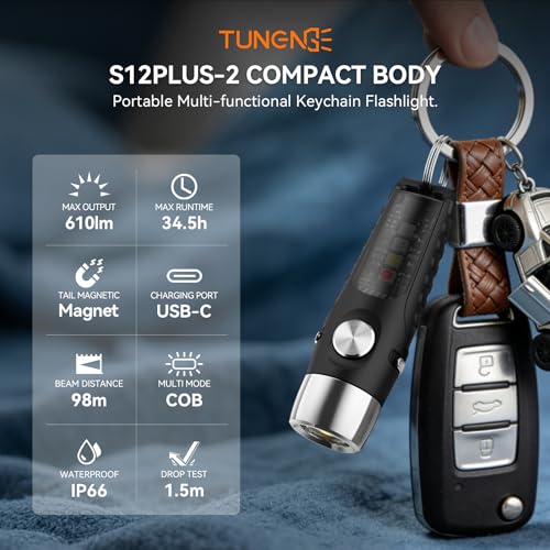 Porte-clés lampe torche rechargeable S12Plus pour la nuit