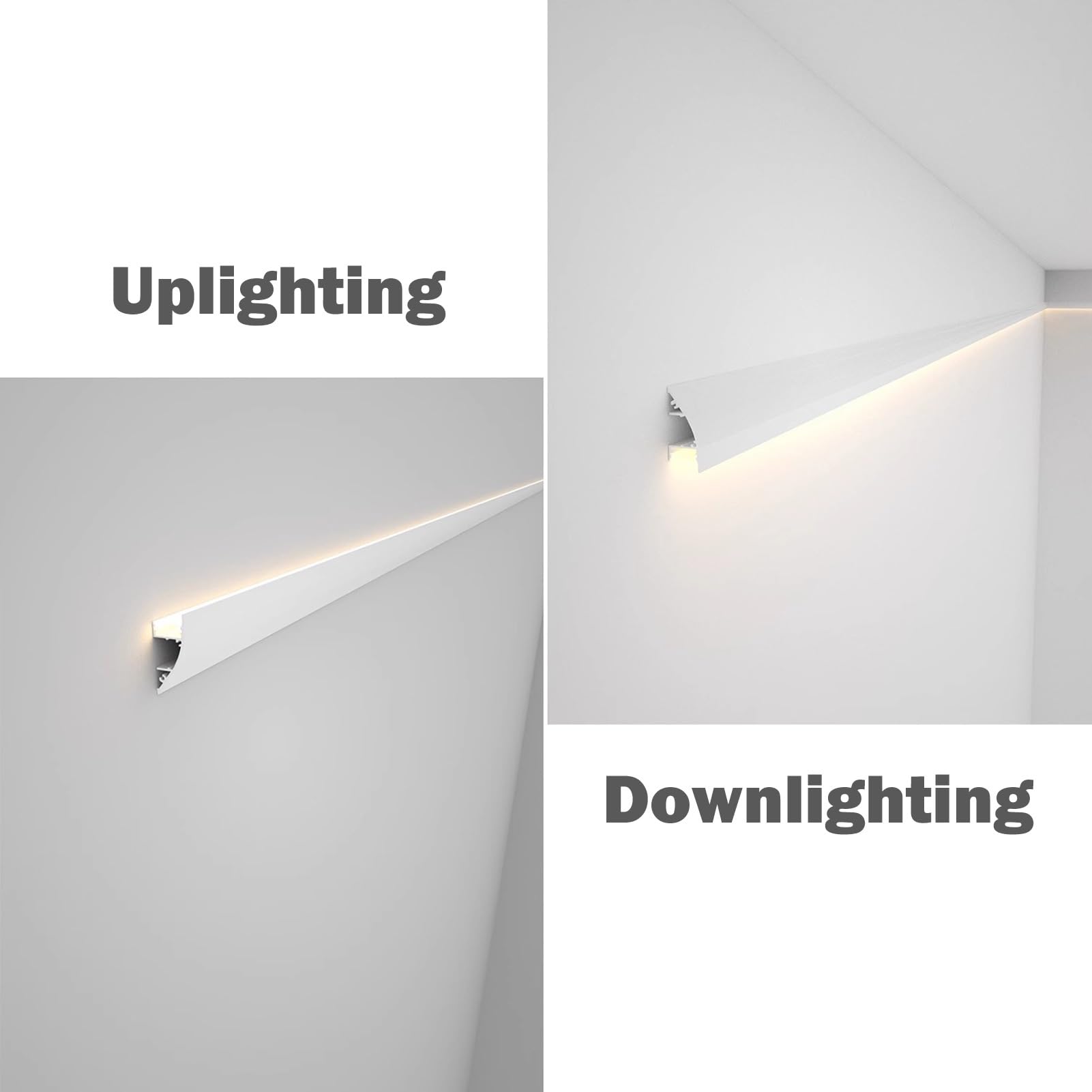 Profil Aluminiowy LED Aluminiowy Kanał LED do Oprawy Oświetleniowej, Montaż Ścienny | Kanał do Taśm LED z Osłoną Dyfuzora, Profil LED do Oświetlenia Przypodłogowego(14m/45.9ft)