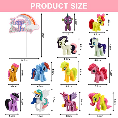 OSDUE 13 stuks taartfiguren, kinderverjaardag, minifiguren, taartdecoratie, cupcake-figuren, speelgoed, cartoon… - Image 3