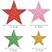 210 Pieces Colorful Glitter Foam Star Stickers, Self Adhesive Shaped Wall Stickers for Kid's Arts Craft Supplies Home Birthday Party Decoration (4 Sizes)