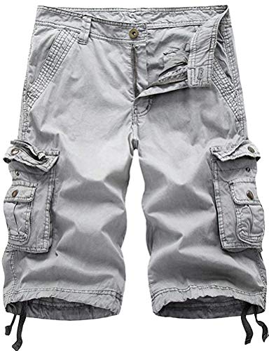 IDEALSANXUN Men's Casual Loose Fit Multi-Pockets Military Cargo Shorts