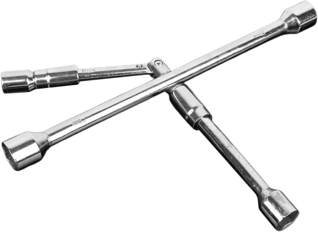 Kisangel Foldable 4 Way Lug Wrench Steel Tire Repair Tool for Cars