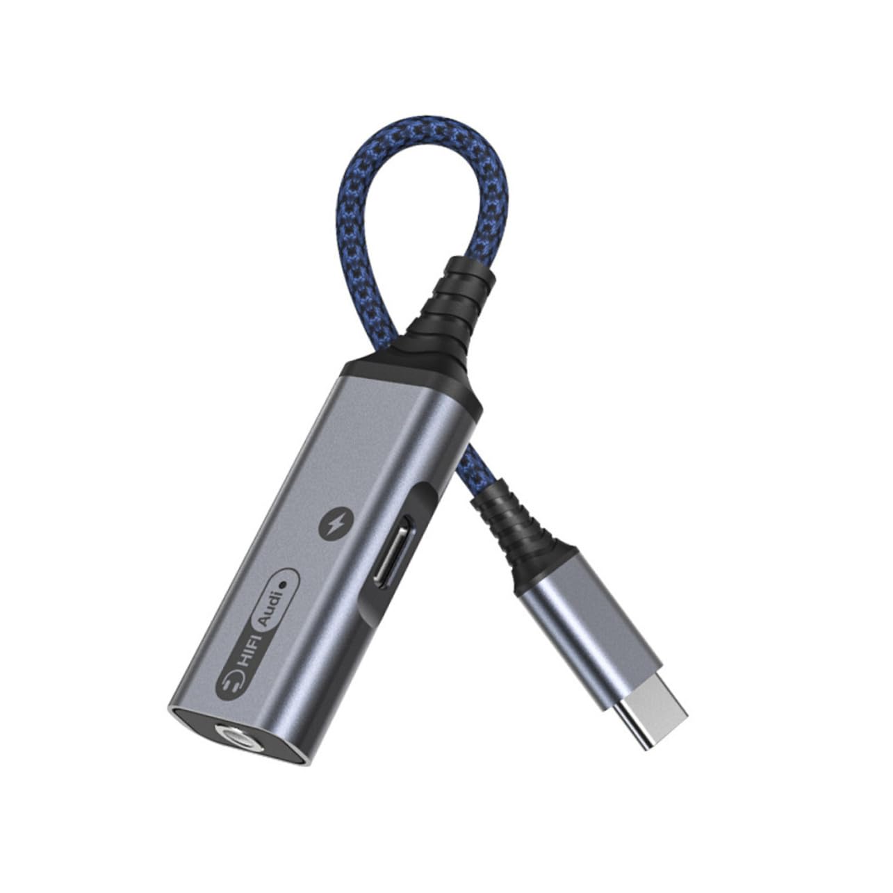 USB Typ-c Konverter 60w Kopfhörer Audioadapter mit Ladefunktion | 3, 5-mm Klinke, Aluminiumlegierung und Abs, Type C-anschluss für Smartphone und Notebook, 384 Khz 32 Bit