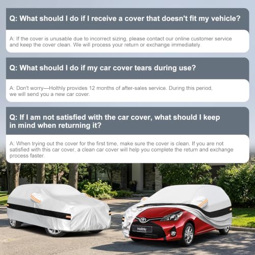 Image of 10 Layers Hatchback Car Cover Custom Fit for Toyota Yaris (2003-2026), Waterproof All Weather for Automobiles, Outdoor Full Cover Sun Dust Rain Protection with Cotton. Silver