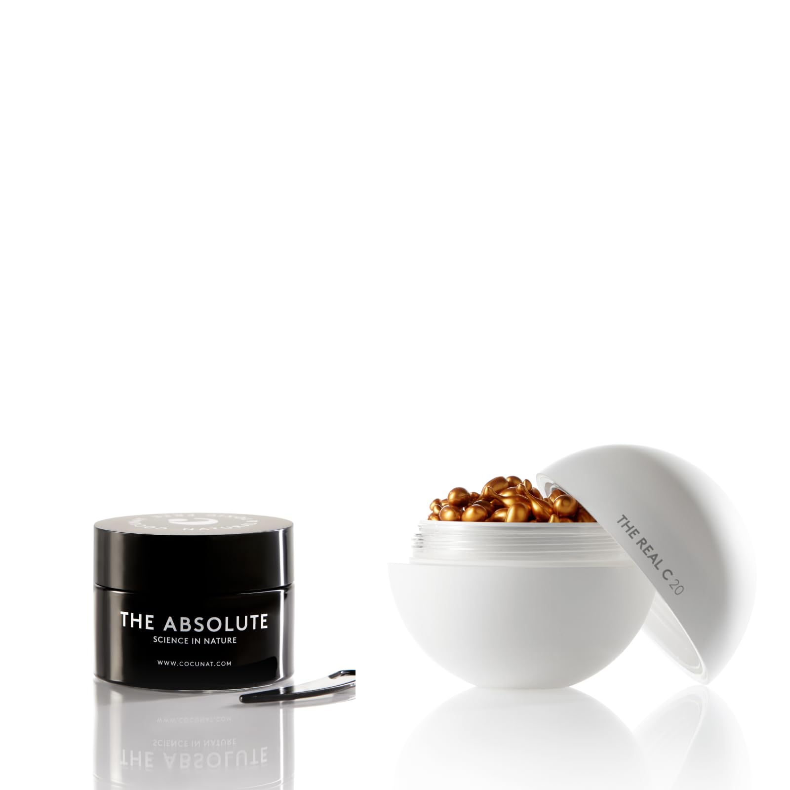 COCUNAT The Real C + The Absolute, Sérum y Crema Antiedad, 30 Perlas + 50ml | Trata signos de la edad: reduce arrugas, manchas y mejora la hidratación. 30 perlas + crema.